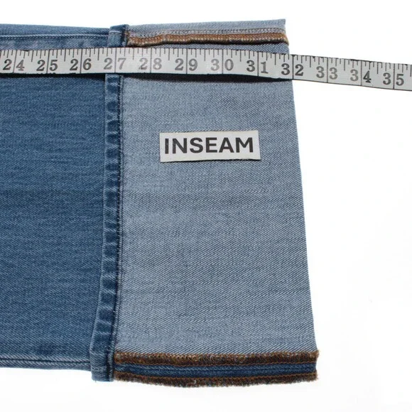 L'agence NWT Denim Jeans Sz 25 US Miley Ultra High Rise Wide Leg in Blue Cotton - Picture 8 of 13